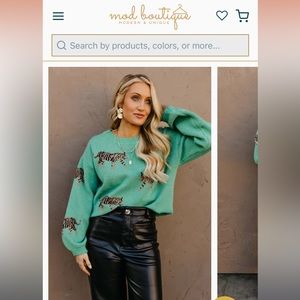 mod boutique animal print sweater